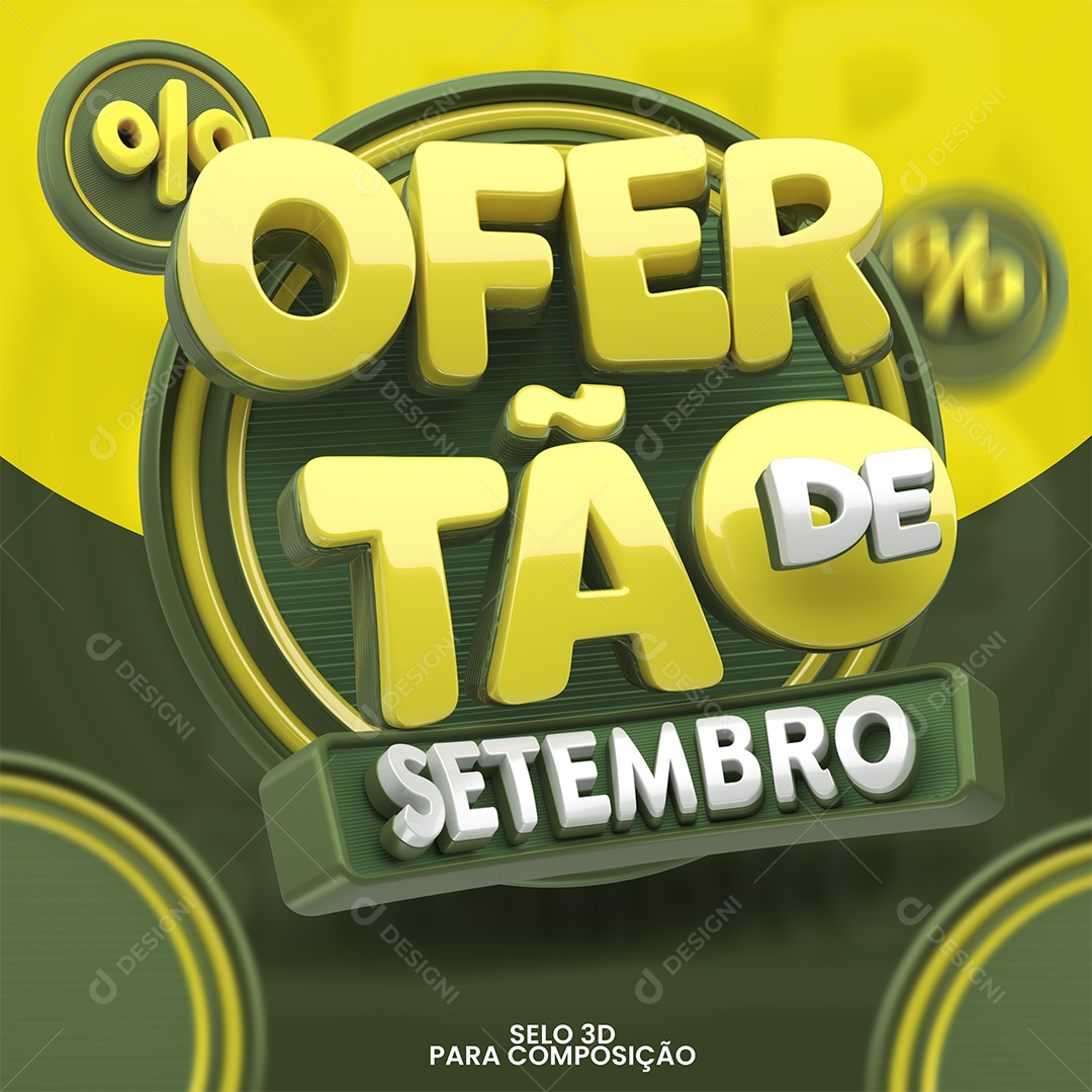 Selo 3D Ofertão de Setembro Para Composição PSD