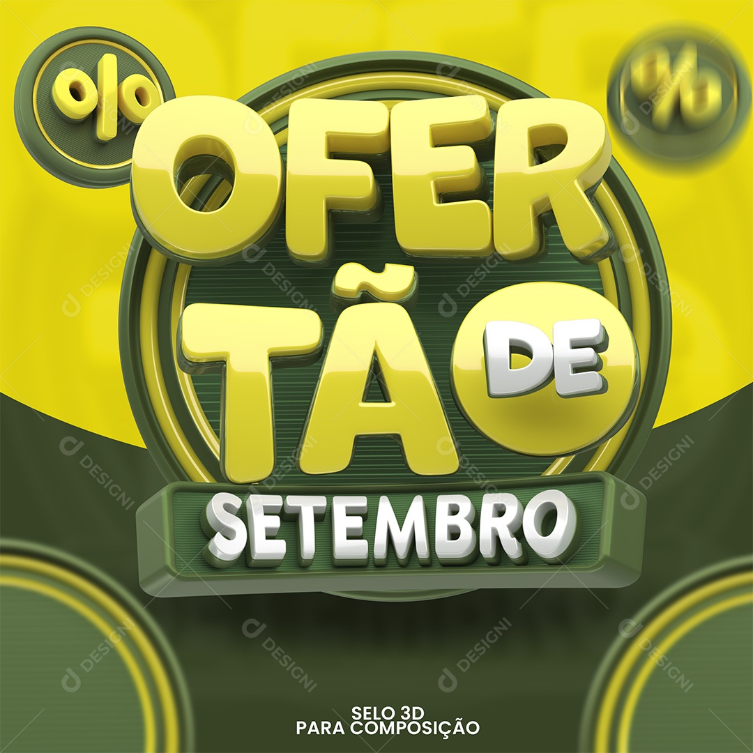 Selo 3D Ofertão de Setembro Para Composição PSD