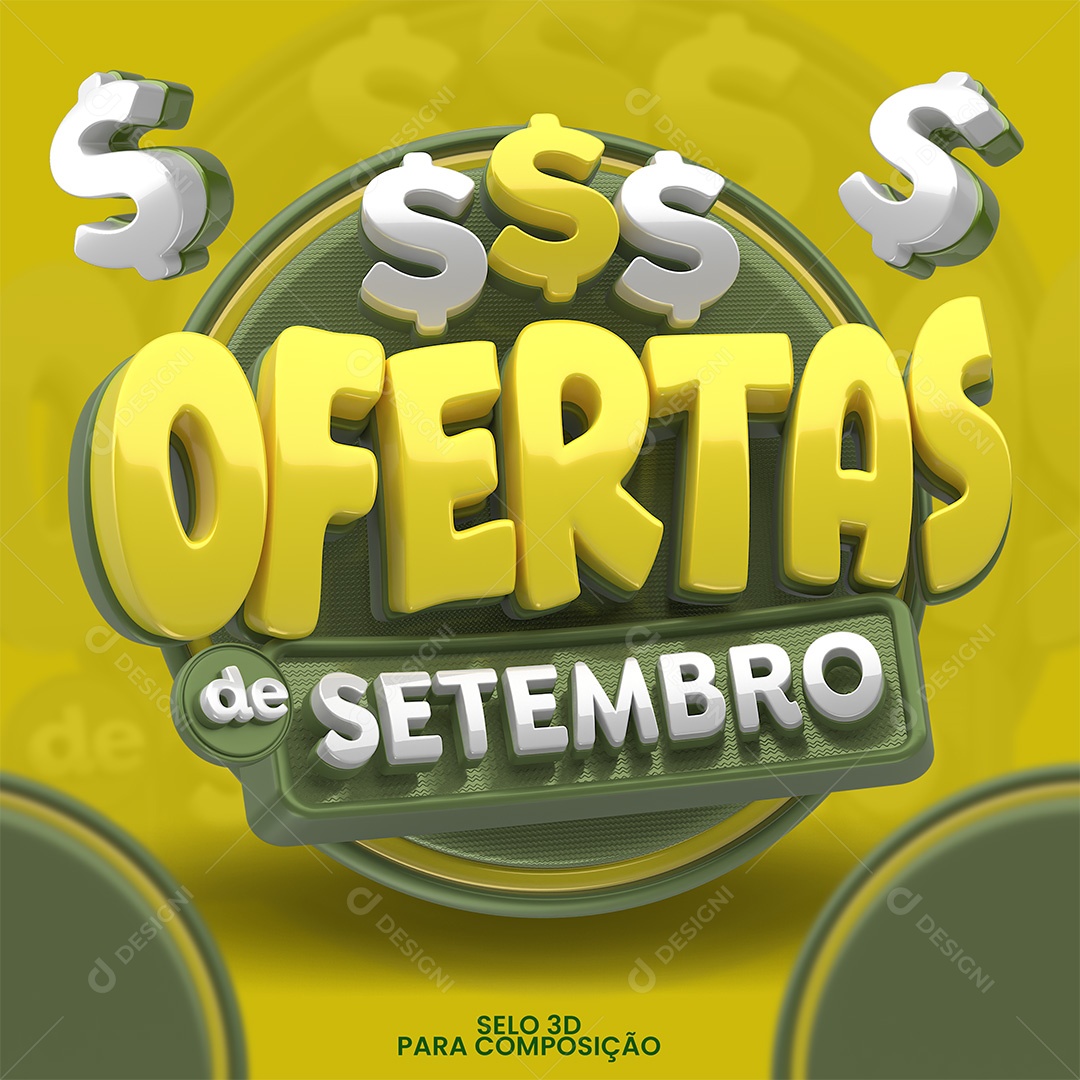 Selo 3D Ofertas 7 De Setembro Para Composição PSD