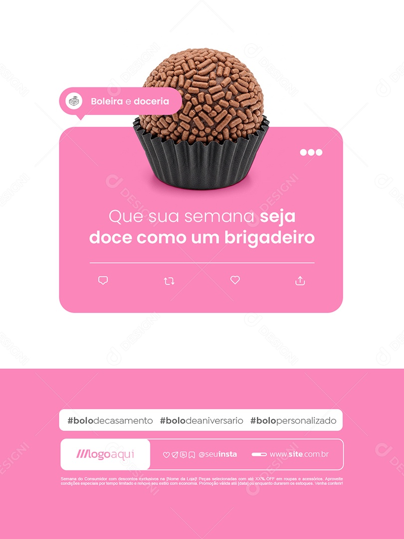Boleira e Doceira Social Media PSD Editável