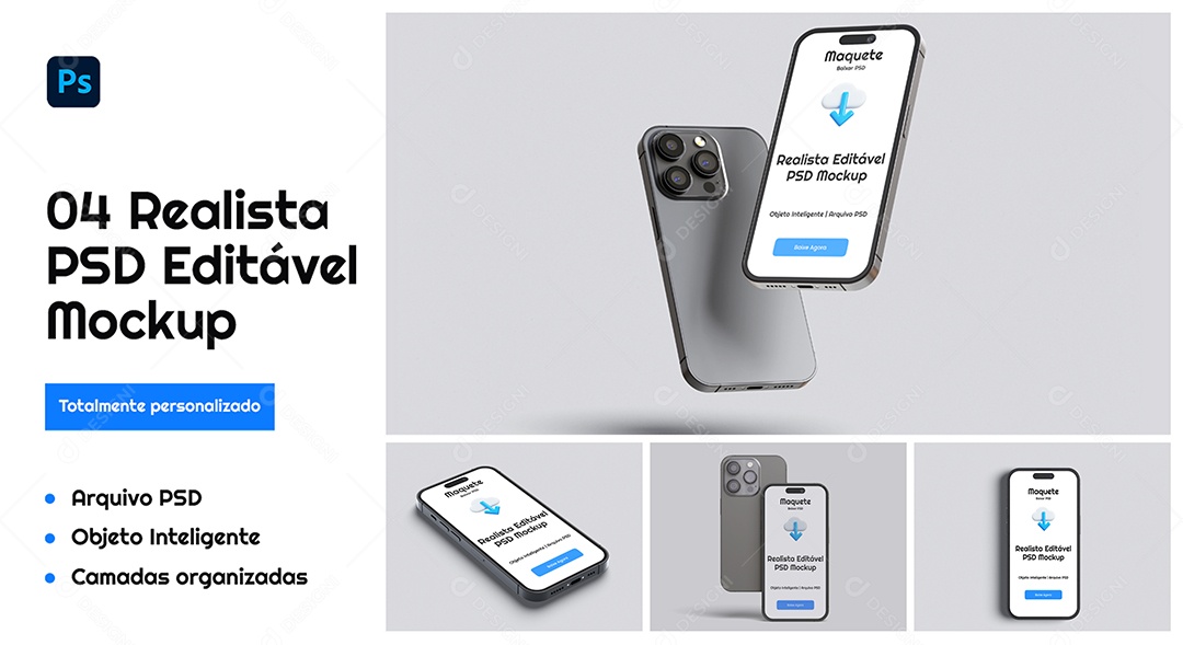 Mockup De Iphone Celular PSD Editável