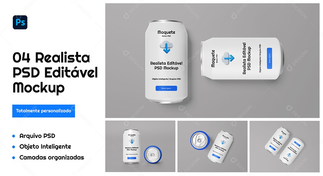 Mockup De Lata PSD Editável