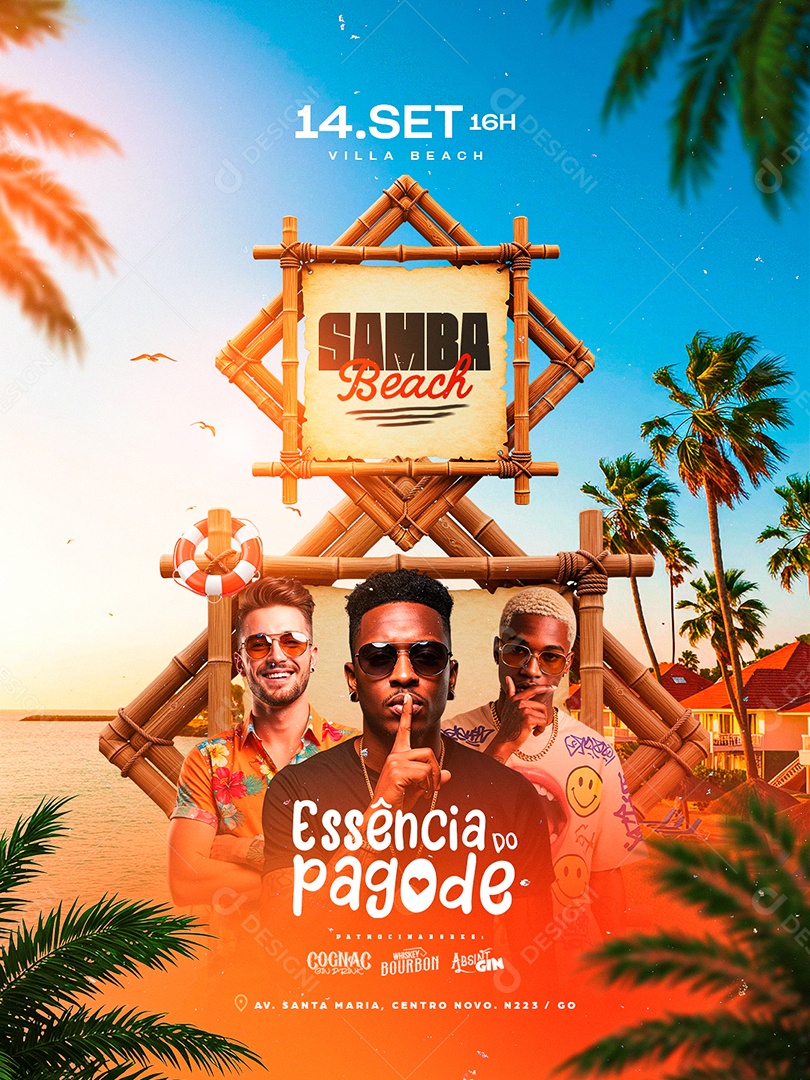 Flyer Samba Beach Social Media PSD Editável