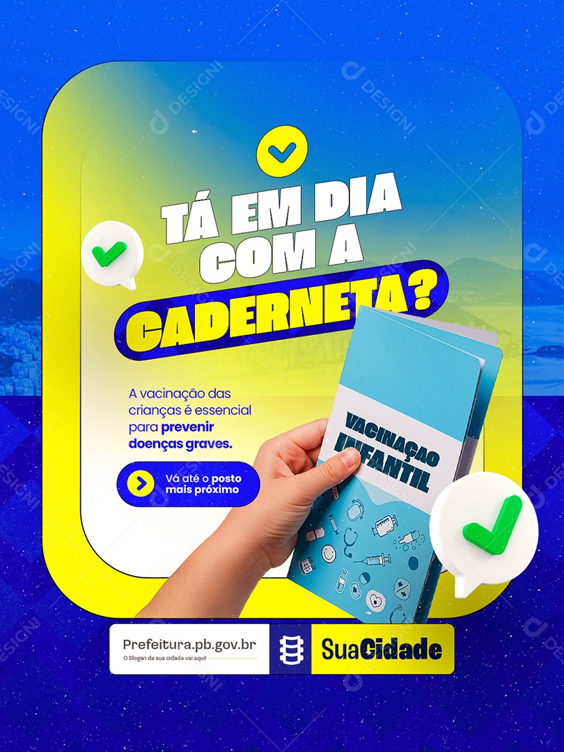Prefeitura Tá em Dia com a Caderneta Social Media PSD Editável