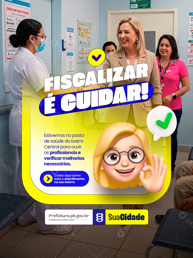 Prefeitura Fiscalizar é Cuidar Social Media PSD Editável