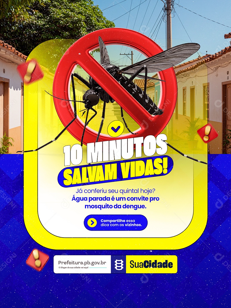 Prefeitura Dez Minutos Slavam Vidas Social Media PSD Editável