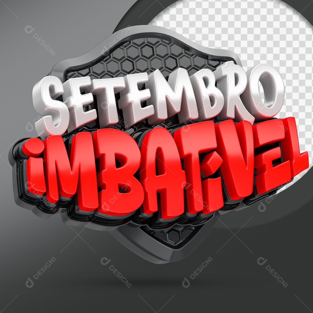 Setembro Imbatível Selo 3D para Composição PSD