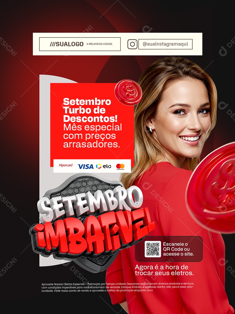 Setembro Imbatível Loja de Eletrodomésticos Mês Especial Social Media PSD Editável