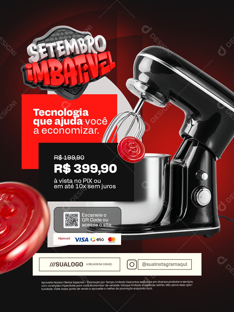 Setembro Imbatível Loja de Eletrodomésticos Tecnologia Que Ajuda Social Media PSD Editável