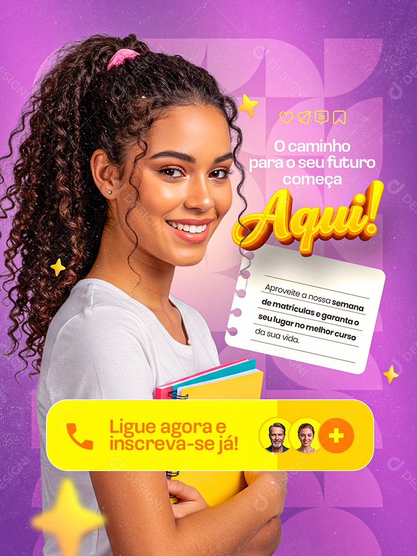 Faculdade O Caminho para o Seu Futuro Começa Aqui Social Media PSD Editável