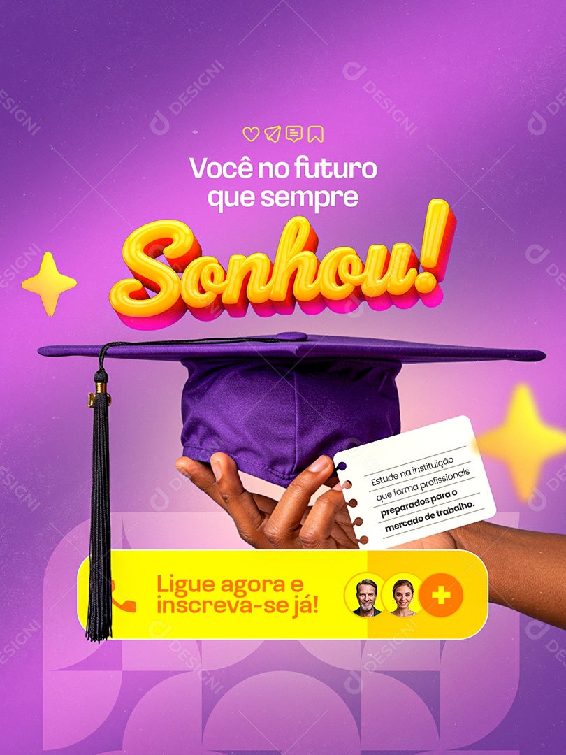 Faculdade Você no Futuro Que Sempre Sonhou Social Media PSD Editável