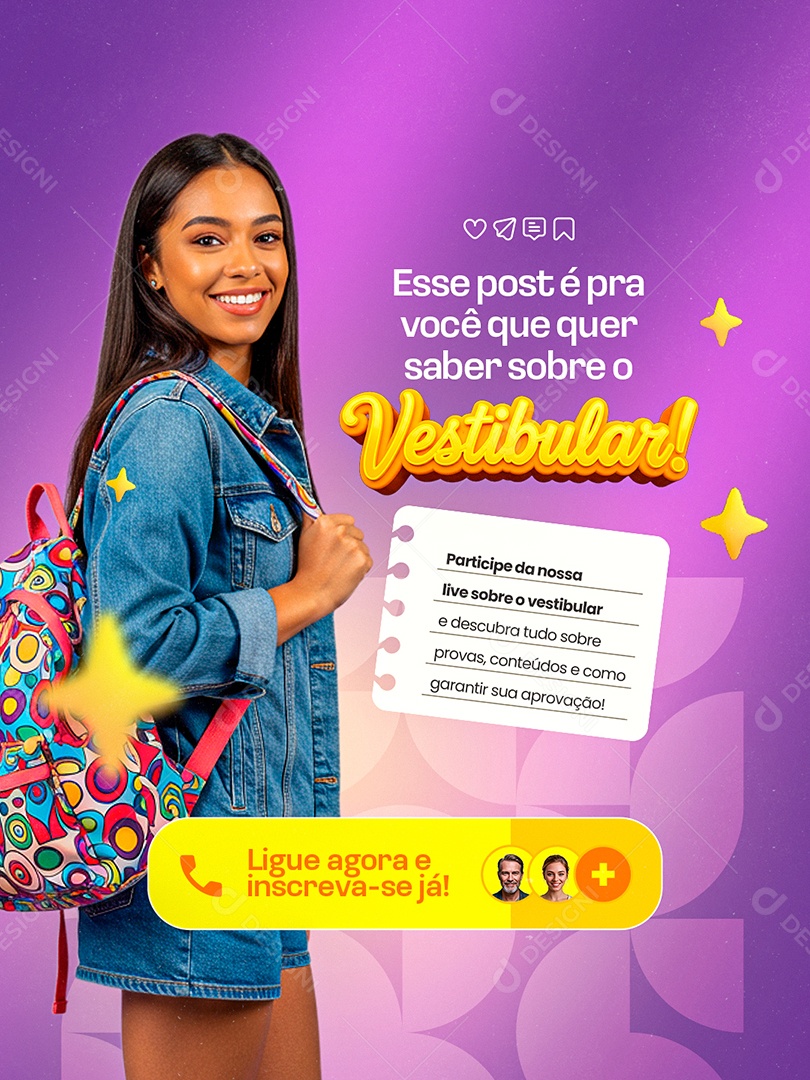 Faculdade Esse Post é Pra Você Que Quer Saber Sobre o Vestibular Social Media PSD Editável