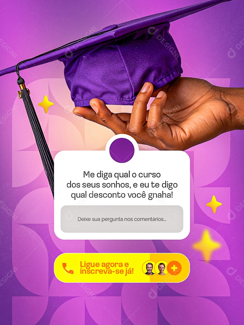 Faculdade Me Diga Qual o Curso dos Seus Sonhos Social Media PSD Editável