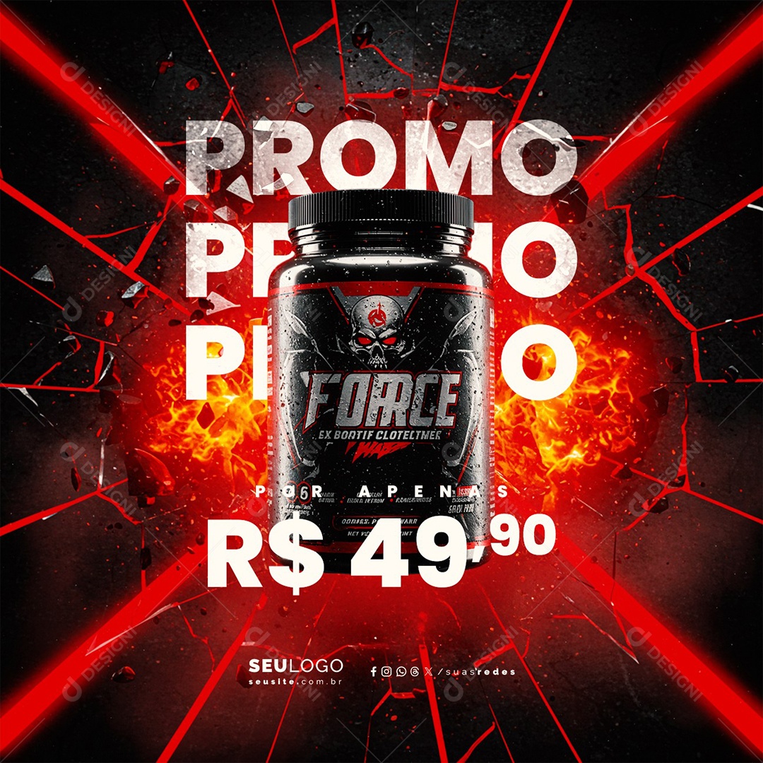 Suplementos Promo Social Media PSD Editável