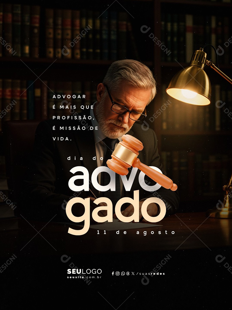 Dia do Advogado 11 de Agosto Profissão é Missão Social Media PSD Editável