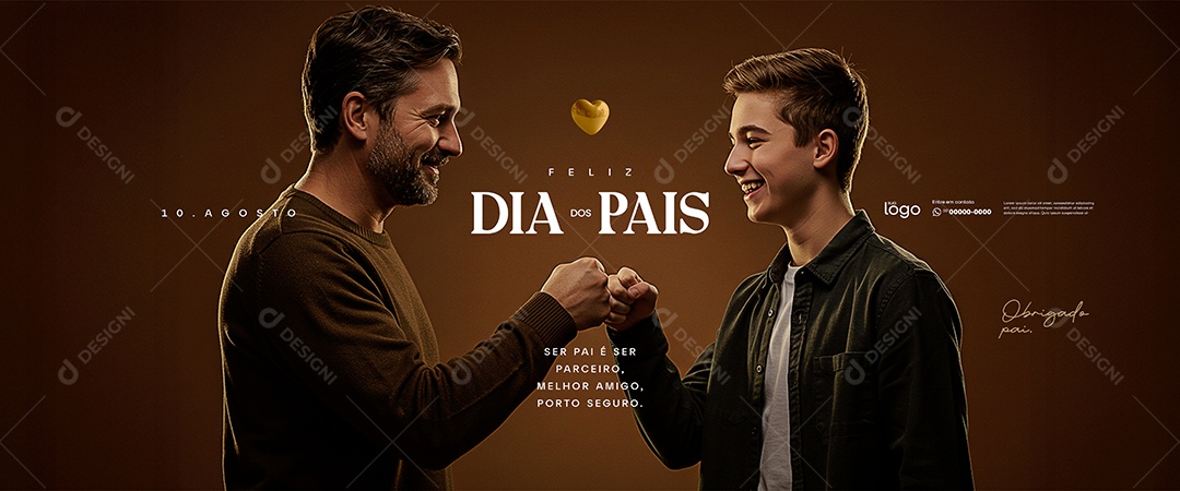 Carrossel Feliz Dia Dos Pais 11 de Agosto Social Media PSD Editável