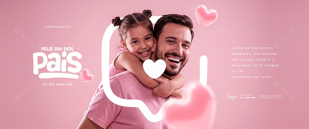 Carrossel Feliz Dia Dos Pais 11 de Agosto Social Media PSD Editável