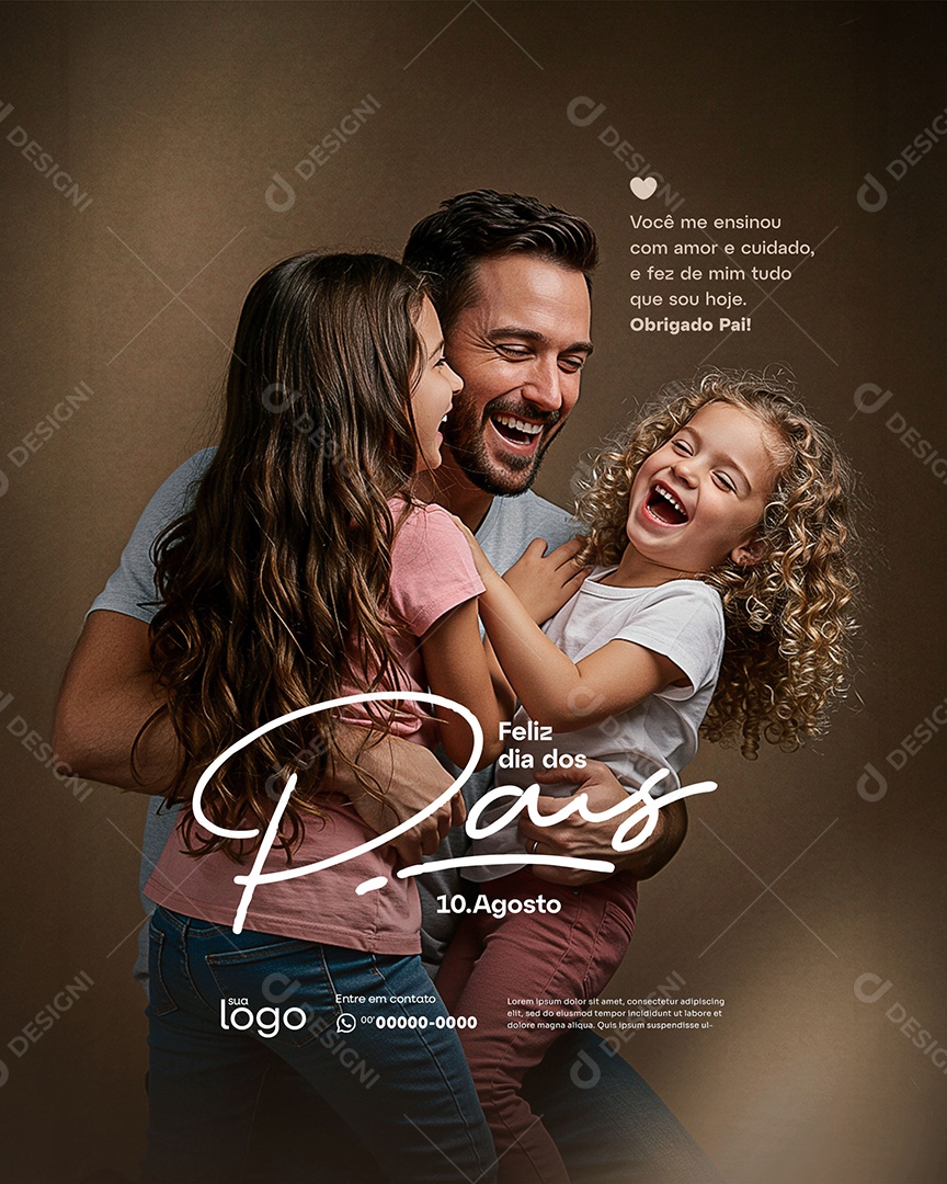 Feliz Dia Dos Pais 11 de Agosto Social Media PSD Editável