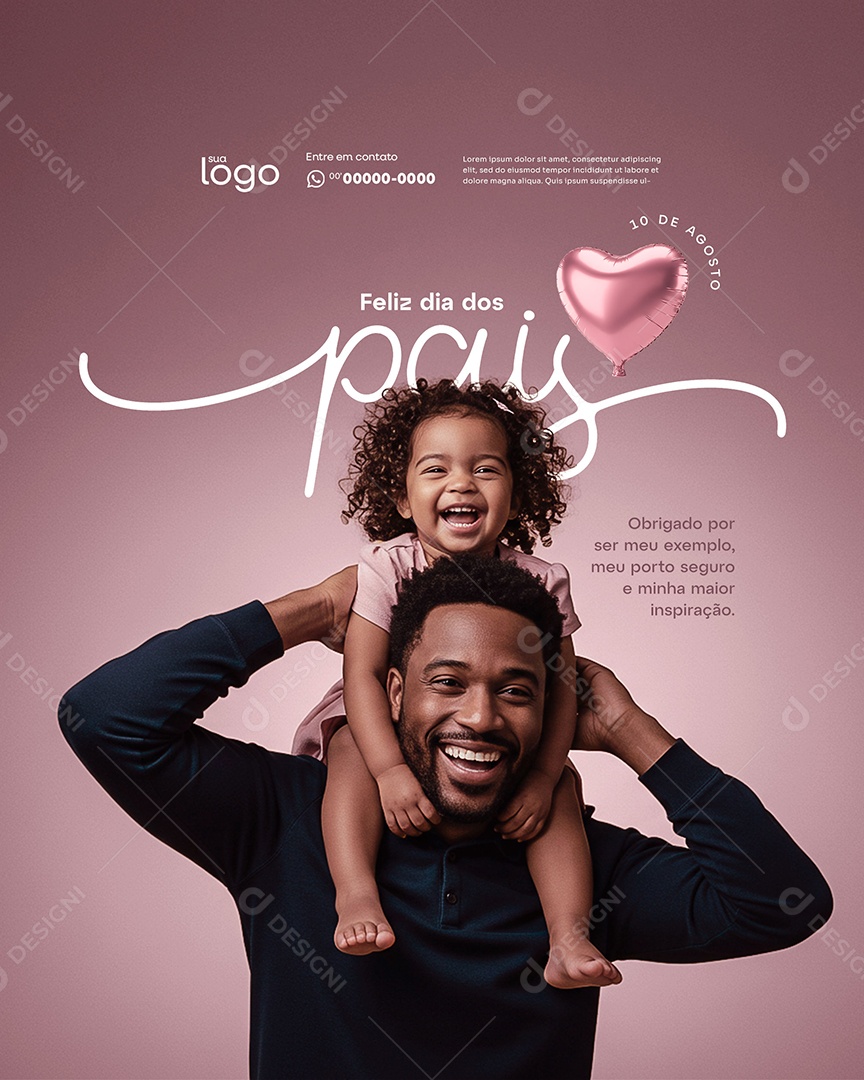 Feliz Dia Dos Pais 11 de Agosto Social Media PSD Editável