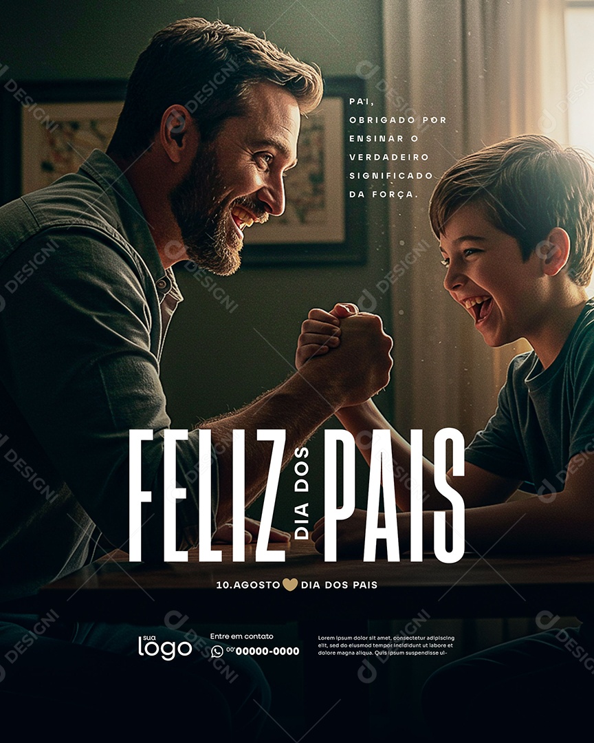 Feliz Dia Dos Pais 11 de Agosto Social Media PSD Editável