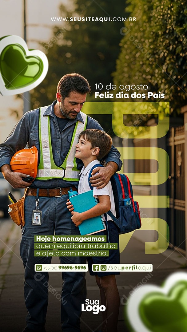 Story Feliz Dia dos Pais Hoje Homenageamos Social Media PSD Editável