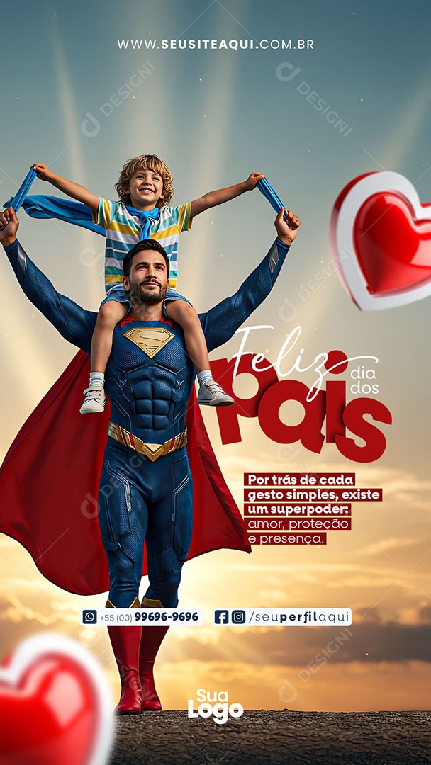 Story Feliz Dia dos Pais Social Media PSD Editável