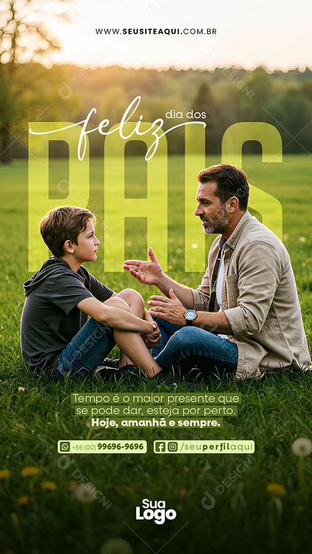 Story Feliz Dia dos Pais Voçê Tempo É O Maior Presente Social Media PSD Editável