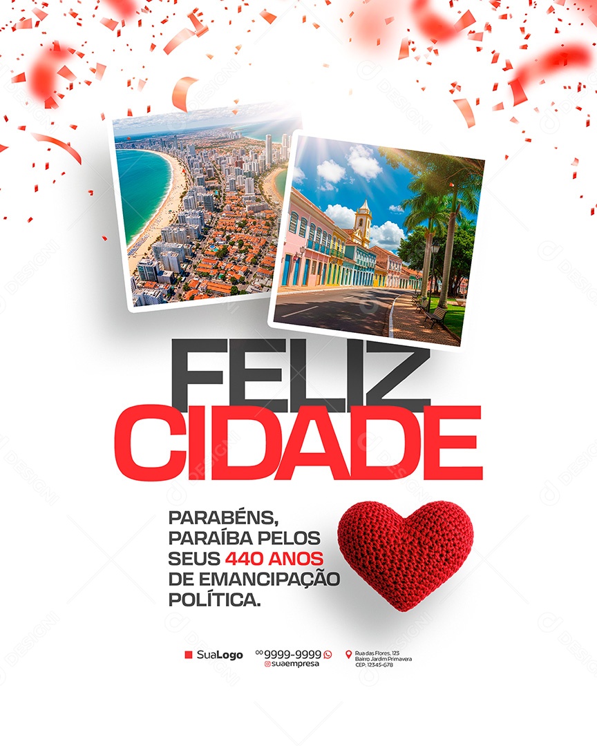 Feliz Cidade Parabéns Paraíba 440 Anos Social Media PSD Editável