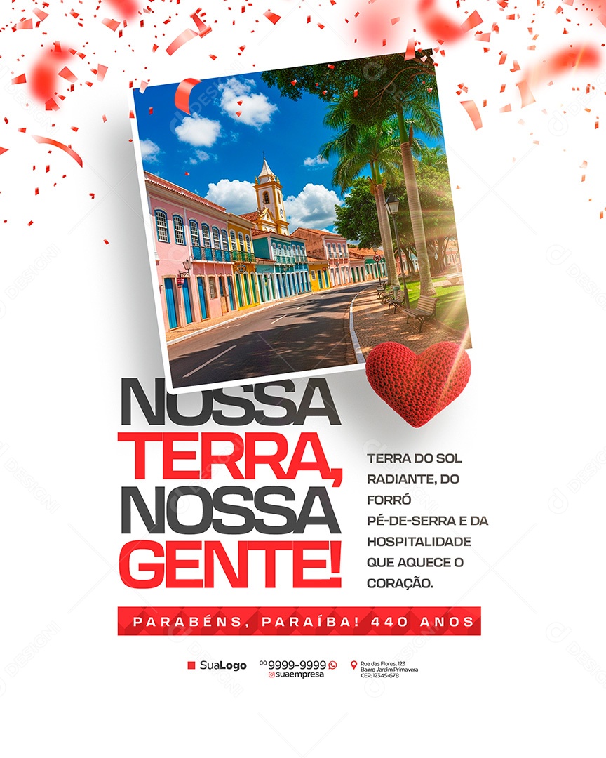 Parabéns Paraíba 440 Anos Nossa Terra Nossa Gente Social Media PSD Editável