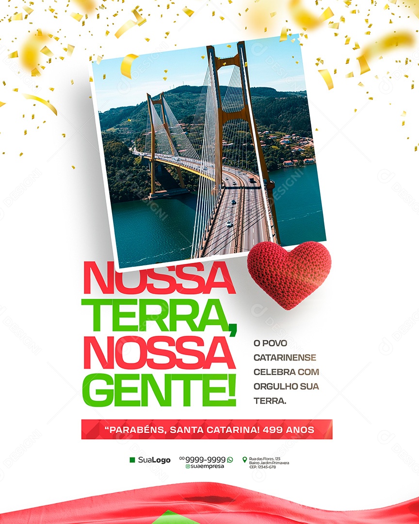 Parabéns Santa Catarina 499 Anos Nossa Terra Nossa Gente Social Media PSD Editável