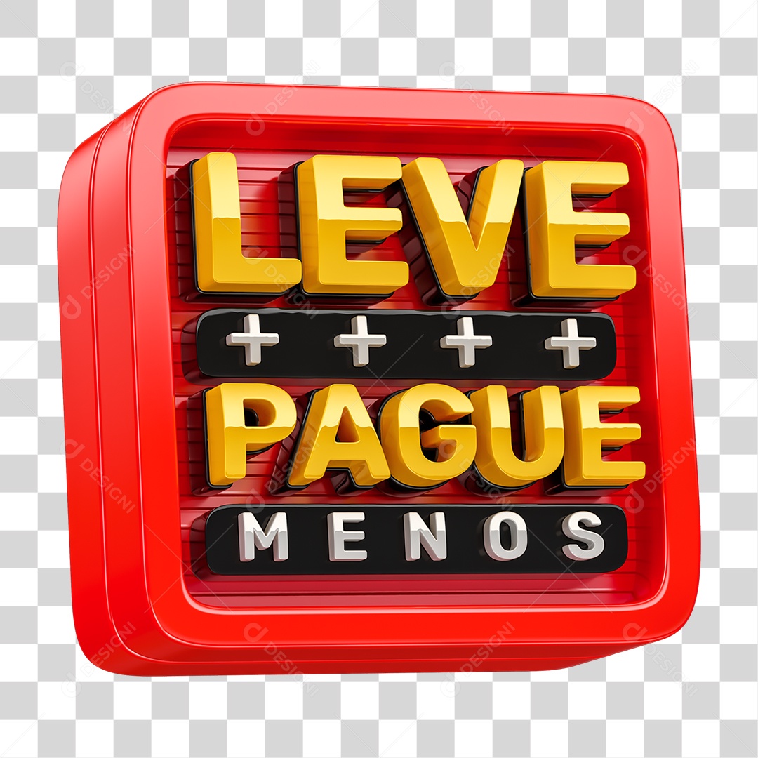 Selo 3D Leve Mais Pague Menos PNG Transparente