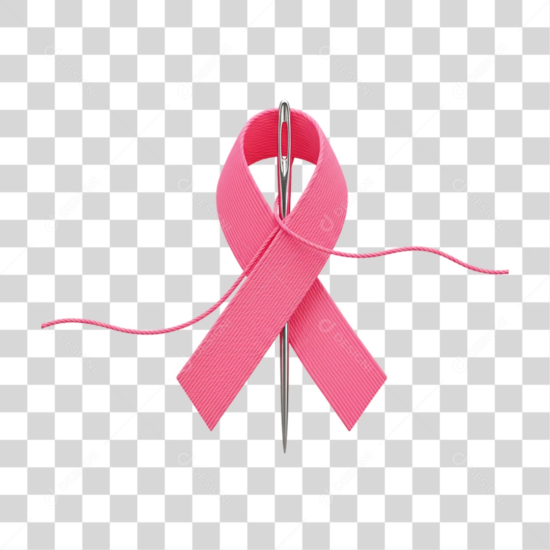 Elemento 3D Outubro Rosa Campanha Luta Contra o Câncer de Mama PNG Transparente