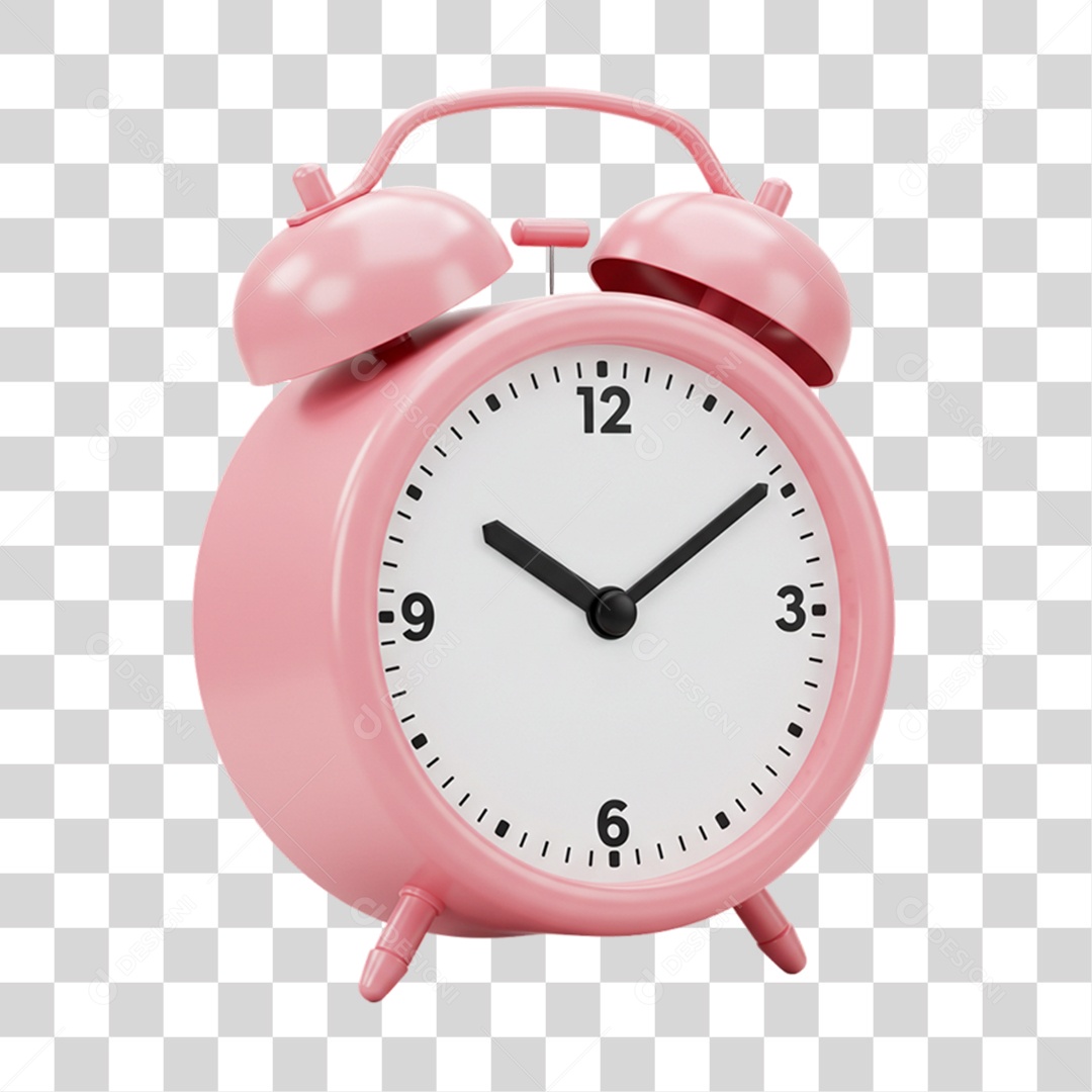 Elemento 3D Outubro Rosa Despertador Campanha Luta Contra o Câncer de Mama PNG Transparente