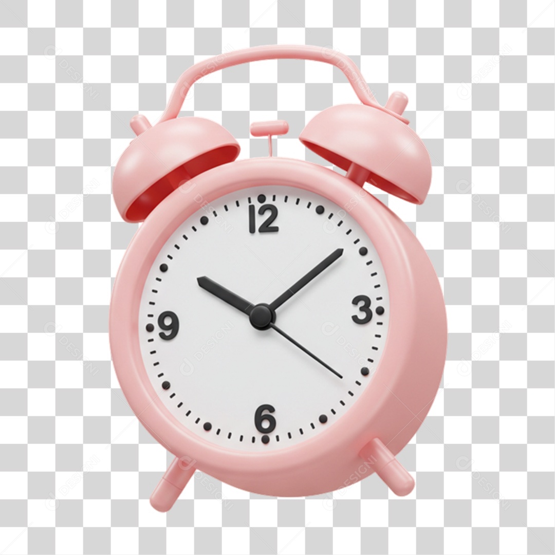 Elemento 3D Outubro Rosa Despertador Campanha Luta Contra o Câncer de Mama PNG Transparente