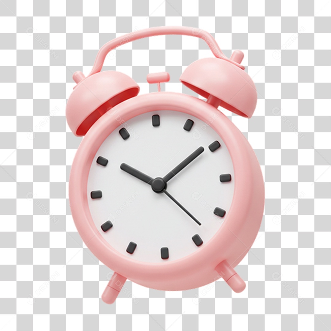 Elemento 3D Outubro Rosa Despertador Campanha Luta Contra o Câncer de Mama PNG Transparente