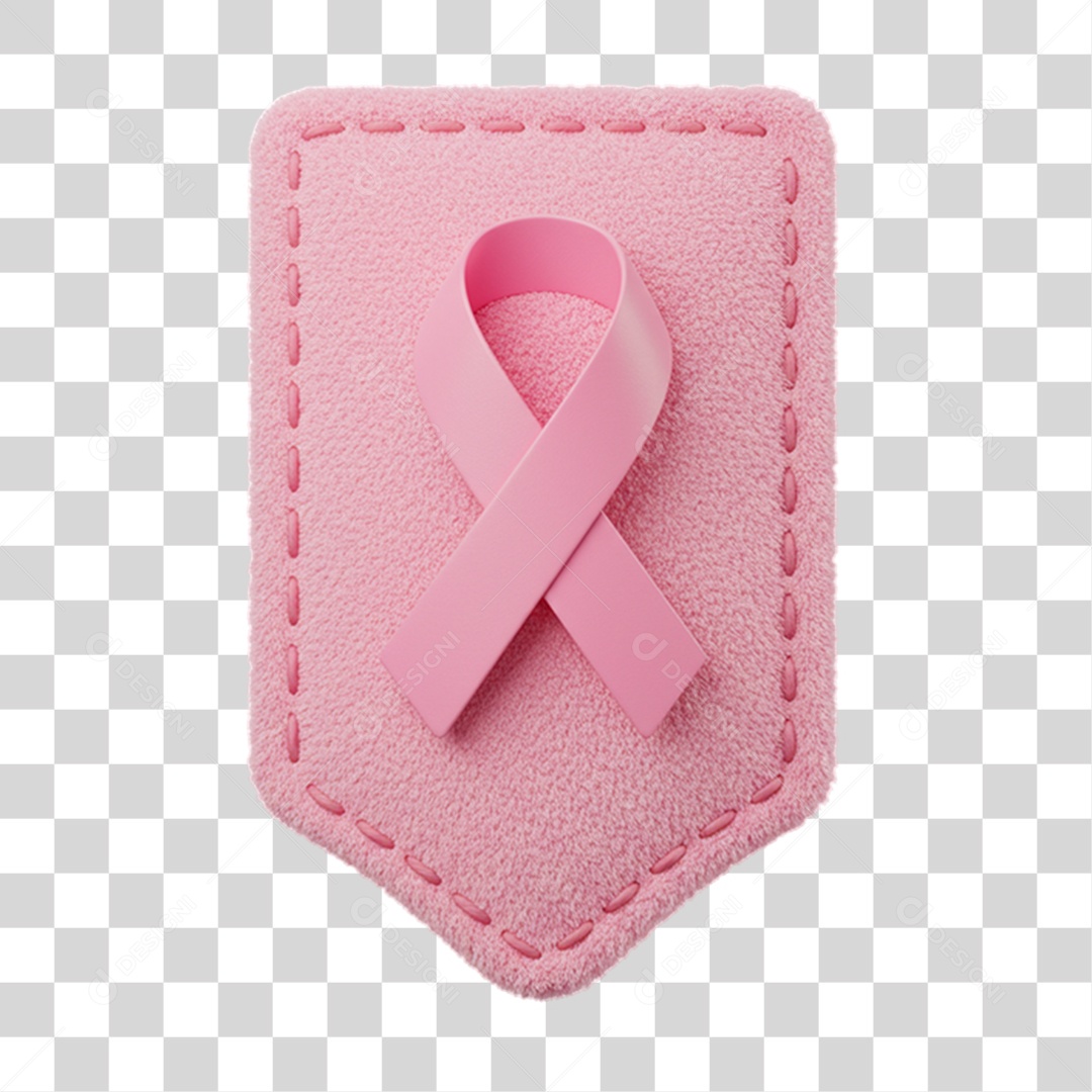 Elemento 3D Outubro Rosa Campanha Luta Contra o Câncer de Mama PNG Transparente
