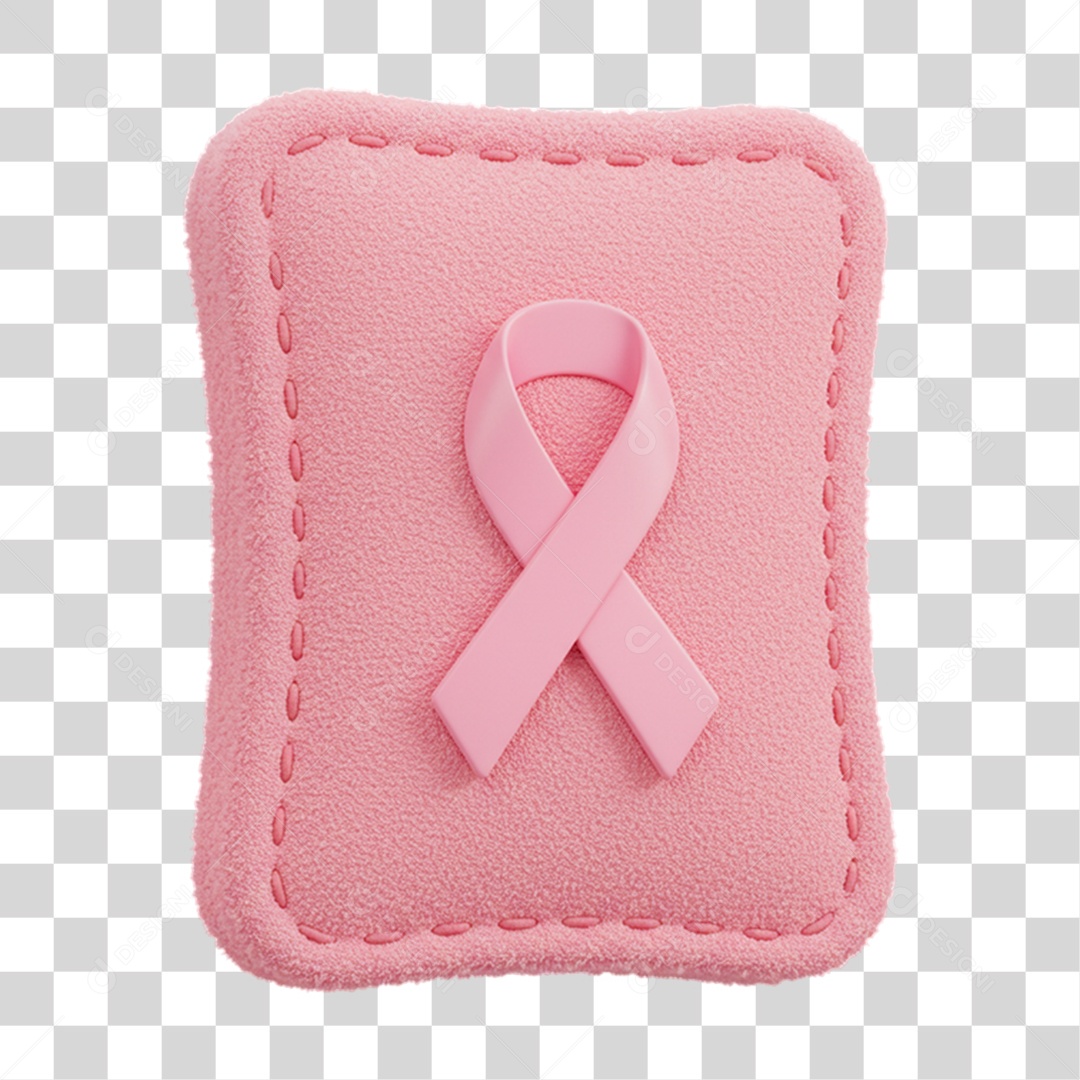 Elemento 3D Outubro Rosa Campanha Luta Contra o Câncer de Mama PNG Transparente