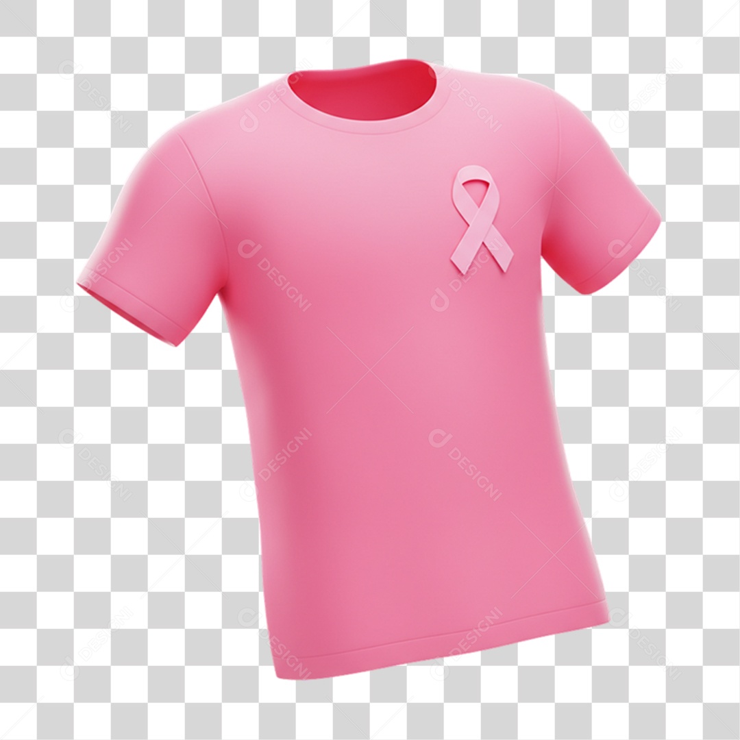 Elemento 3D Outubro Rosa Campanha Luta Contra o Câncer de Mama PNG Transparente