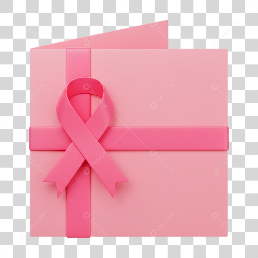 Elemento 3D Outubro Rosa Campanha Luta Contra o Câncer de Mama PNG Transparente