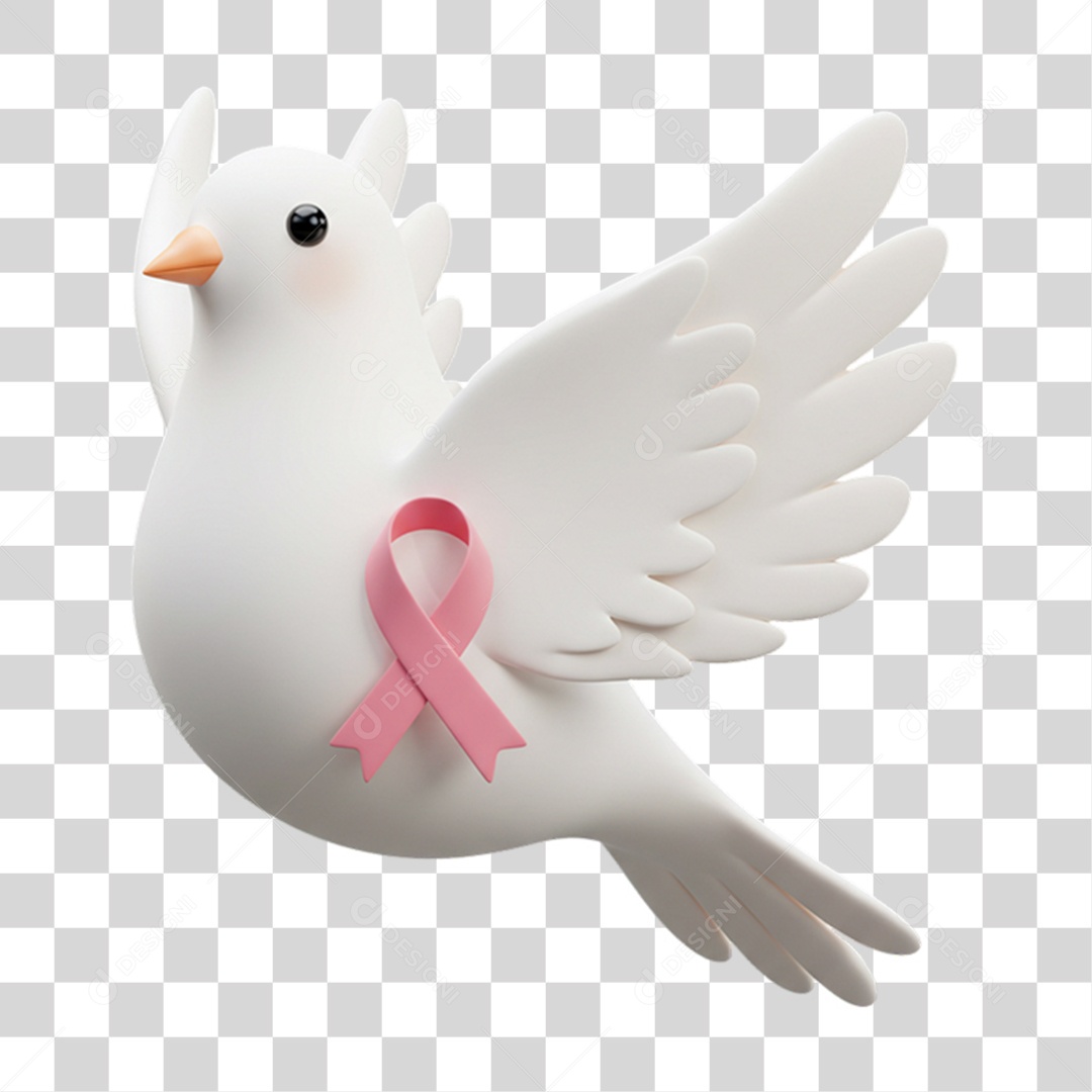 Elemento 3D Outubro Rosa Campanha Luta Contra o Câncer de Mama PNG Transparente