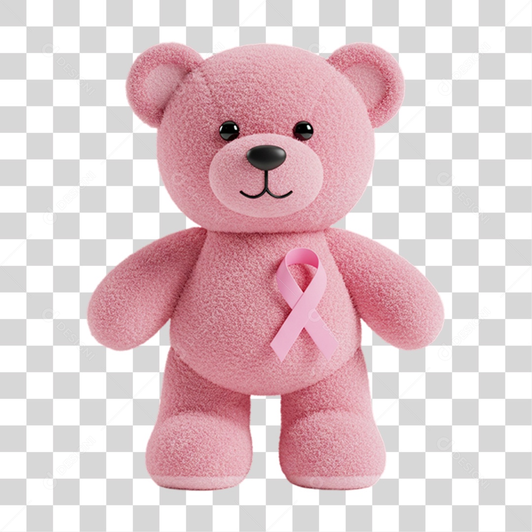 Elemento 3D Outubro Rosa Campanha Luta Contra o Câncer de Mama PNG Transparente