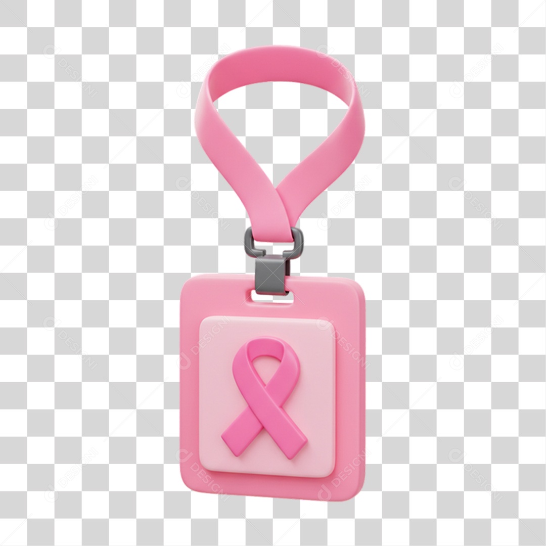 Elemento 3D Outubro Rosa Campanha Luta Contra o Câncer de Mama PNG Transparente