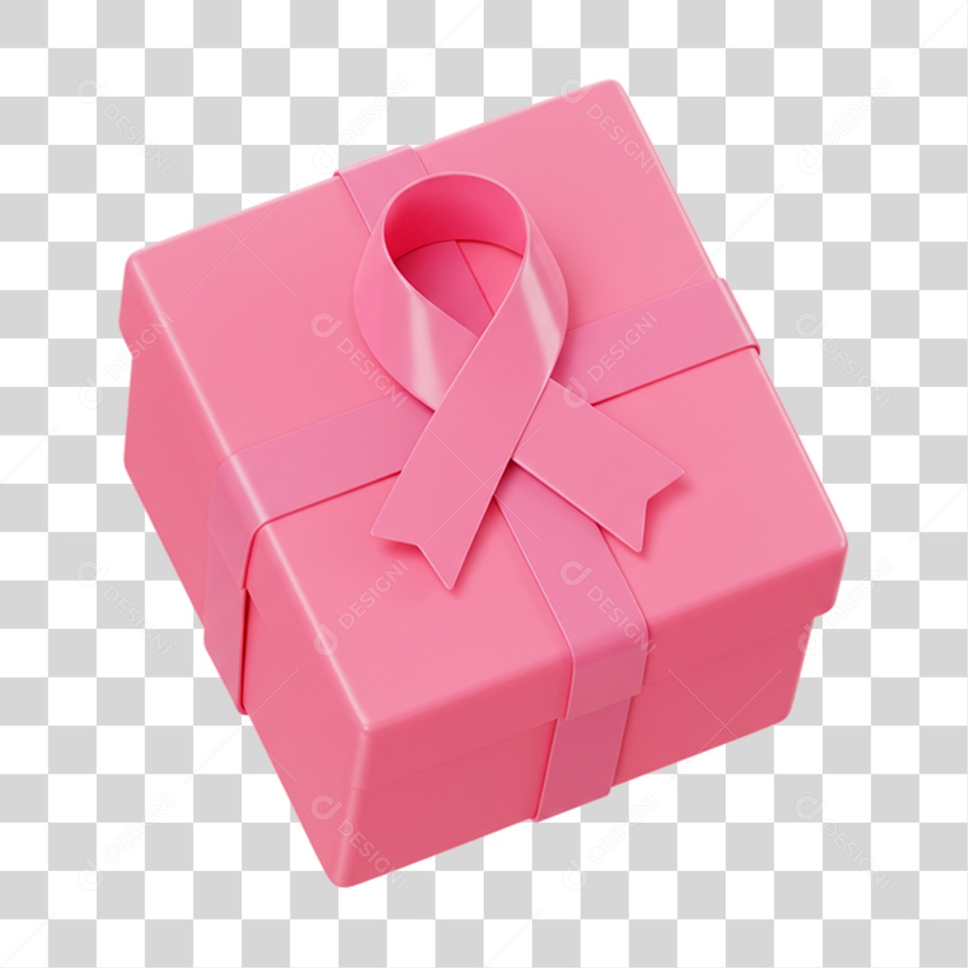 Elemento 3D Outubro Rosa Campanha Luta Contra o Câncer de Mama PNG Transparente