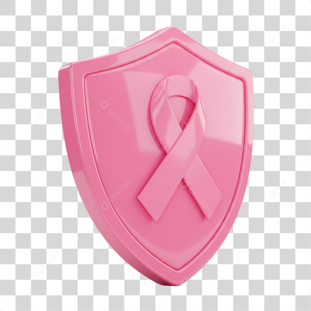Elemento 3D Outubro Rosa Campanha Luta Contra o Câncer de Mama PNG Transparente