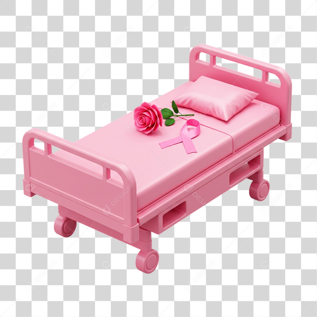 Elemento 3D Outubro Rosa Campanha Luta Contra o Câncer de Mama PNG Transparente