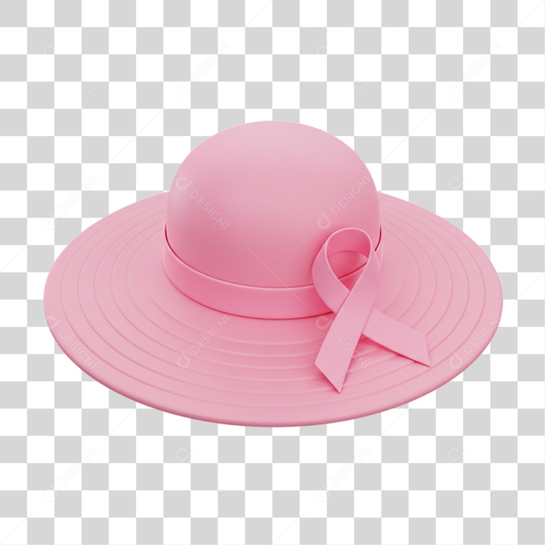 Elemento 3D Outubro Rosa Campanha Luta Contra o Câncer de Mama PNG Transparente