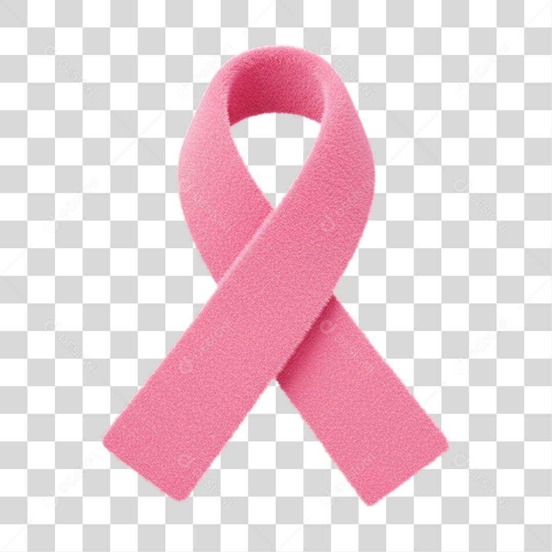 Elemento 3D Outubro Rosa Campanha Luta Contra o Câncer de Mama PNG Transparente