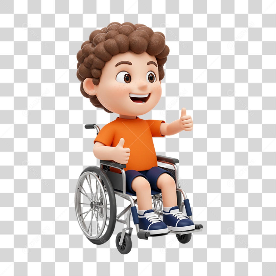 Personagem Criança com Deficiências Doenças PNG Transparente