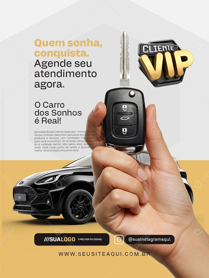 Cliente Vip Concessionária Agende seu Atendimento Agora Social Media PSD Editável
