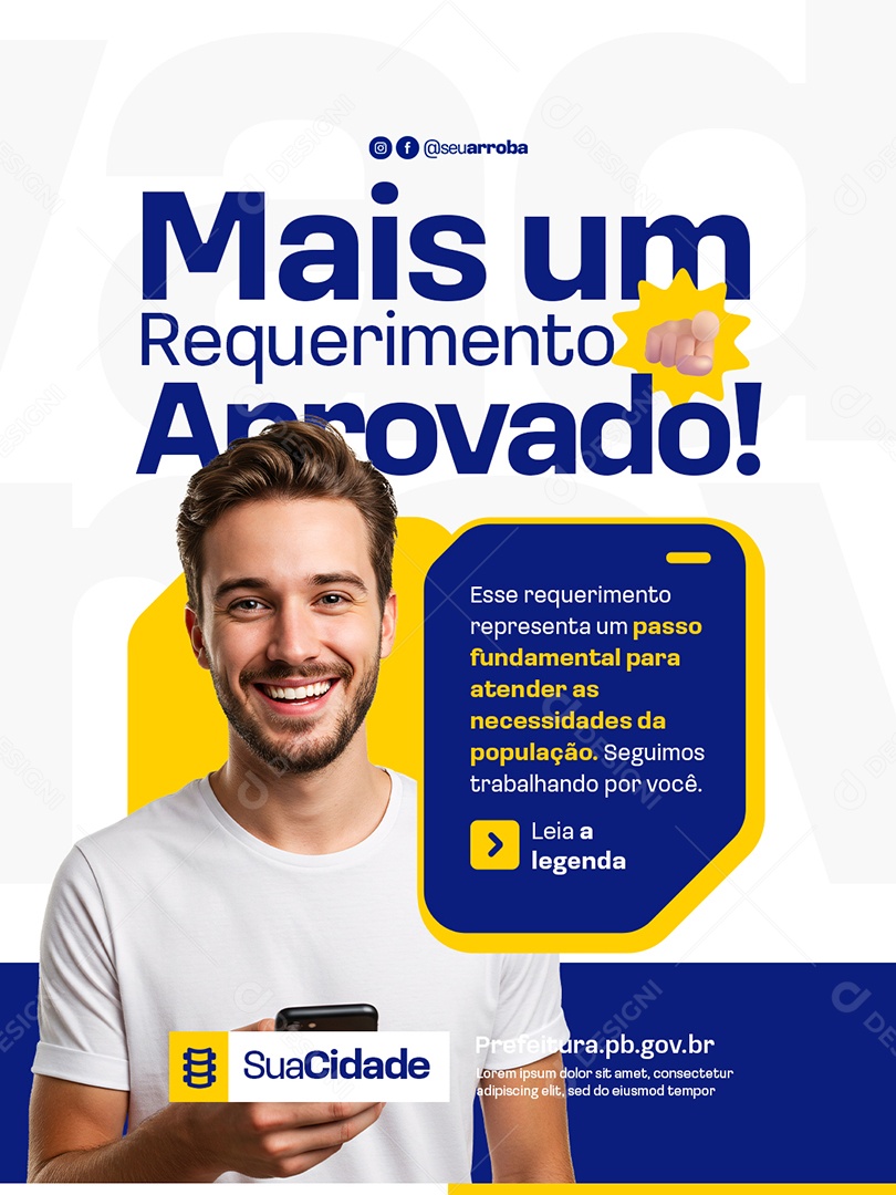 Política Mais um Requerimento Aprovado Social Media PSD Editável
